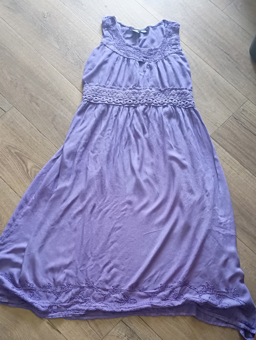 Cool Rayon Dress Lighweight Smock Waist And Embroidery From India Boho Casual